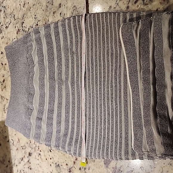 Alexander Wang Bodycon Skirt Engineered Stripe Grey XS - Picture 8 of 9